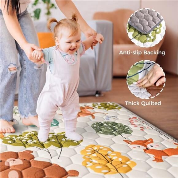 Baby Play Mat 50" X 50" Playpen Mat Waterproof Baby Floor Mat Non-Slip - Picture 5 of 7